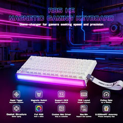 ATTACK SHARK R85 HE Hall Effect Gaming Keyboard, 75% Rapid Trigger, 8KHz