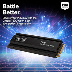 Crucial T500 500GB Gen4 NVMe M.2 Internal Gaming SSD, Up to 7200MB/s, Laptop & Desktop Compatible + 1mo Adobe CC All Apps - CT500T500SSD8