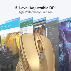 TECKNET Wireless Mouse, 2.4G Ergonomic Computer Mouse, 2600 DPI, Green