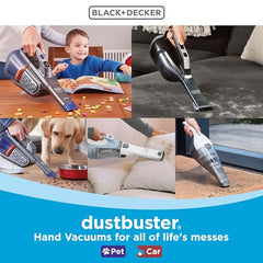 BLACK+DECKER WDC215WA-IN 7.2 V,10.8W Lithium-Ion Wet and Dry Cordless Dustbuster Handheld Vacuum Cleaner (Blue)-Charge Fully Before Using