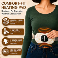 BRONTIX Period Cramp Relief Massager, Cordless Heating Pad