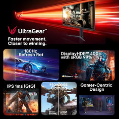 LG 27G610A 68.4 cm (27 Inch) Ultragear QHD (2560x1440) IPS Gaming Monitor, 1ms (GtG), 200Hz, sRGB 99%(Typ.), Anti-Glare, HDR10, AMD FreeSync™, DP, HDMI X 2, Tilt/Swivel/Height/Pivot Adjustable(Black)