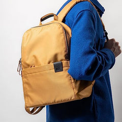 DailyObjects Monkey Shoulder Bag (19L) for Everyday Use| 100% Recycled | Travel/Office Bag | Backpack With Padded Compartment for Upto 14" | Adjustable Straps & Zipper closure - Orange