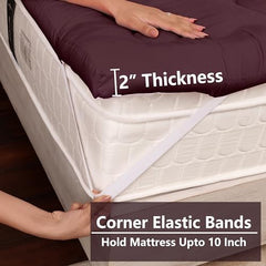 AVI Super Soft 500 GSM Microfiber Bed Mattress Topper for King Size 78x72 Inch | All Season Comfortable Sleep 2 Inch Thick Mattresses Padding King Size -(White, 6.5x6 Feet, 4 Corners Elastic Band)