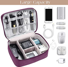 House of Quirk Electronics Accessories Organizer Bag, Universal Carry Travel Gadget Bag for Cables, Plug and More, Perfect Size Fits for Pad Phone Charger Hard Disk (Sky Blue)