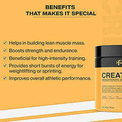 MyFitFuel Micronized Creatine Monohydrate (200 Mesh - Easily Absorbed by Body) | 400 gm, (Natural)