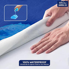 GADDA CO 100% Waterproof Premium Cotton Feel Mattress Protector King Size 78x72 Inch|Ultra Soft Breathable & Fitted Bed Protector Terry Cover Double Bed (6.5x6 feet, Fits 10 Inches, Grey)