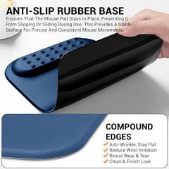 Tukzer Gel Mouse Pad Wrist Rest Memory-Foam Ergonomic Mousepad| Cushion Wrist Support & Pain Relief| Suitable for Gaming, Computer, Laptop, Home & Office Non-Slip Rubber Base (Grey)