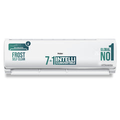 Haier 1.5 Ton 3 Star Twin Inverter Split AC (Copper, 7 in 1 Convertible, Frost Self Clean, HD Filter, Cools at 54Â°C, Long Air Throw - HSU17VP-TQS3BN-INV, White)