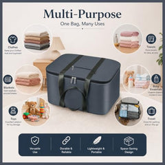 Storite 2 Pack Moisture Proof Nylon Underbed Storage Bag For Clothes Large | (54 x 46 x 28 cm) - BlackRed, Rectangular