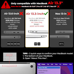 EooCoo Clear Case for Apple MacBook Air M1 13.3 inch Laptop Cover 2018-2021