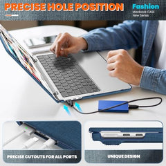 ProElite Case for MacBook Air 13.6 inch 2022 2023 2024 2025 Release M5/M4/M3 A3113 M2 A2681 with Touch ID, Fabric Material Hard Shell with Slim TPU Bumper and Fold Kickstand, Purple
