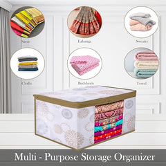 Kuber Industries Clothes Organizer For Wardrobe (Pack of 3 Each) 2-in-1 Combo Storage Organizer For Saree and Blouse - Dress Organizer For Wardrobe - Saree Covers With Zip (Maroon)