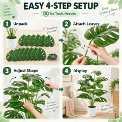 Der Rose 28" Fake Plants, Artificial Monstera Plants Indoor