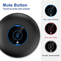 Audio Array Wireless Conference Microphone with Speaker | Bluetooth, USB & 4 Mics | 360° Pickup Upto 4M | Noise Reduction & Enhanced Voice | Portable Speakerphone for Video Calls/Zoom Meeting | AM-W45