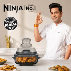 Ninja Crispi 1700W CleanCrisp Glass Air Fryer | 1.4L & 3.8L containers, Microwave, Freezer and PFAS Safe, Non-Toxic Glass Portable Cooking System with 2 year Warranty