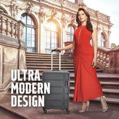 Kamiliant by American Tourister 3 Pc Harrier Edge 8W Set 56 Cm, 68 Cm & 78 Cm - Small, Medium & Large Polypropylene(PP) Hardside 8 Wheels Spinner Luggage Set/Trolley Bag Set (Slate Grey)