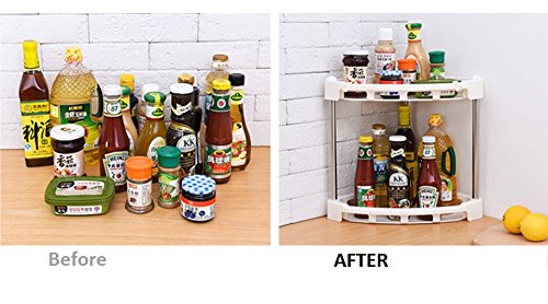 SYGA 3 Layer Storage Rack Kitchen Platform Corner Organizer