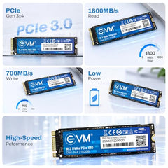 EVM Internal SSD Interface PCle Gen 3x4 Fast Performance, Ultra Low Power Consumption NVME PCIe SSD (EVMNV/256GB, Black, 256GB)
