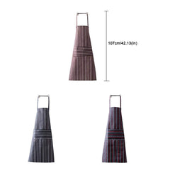 SYGA 1 Piece Unisex Kitchen Apron Cotton Linen Strip BBQ Cooking Baking Catering Apron_Brown