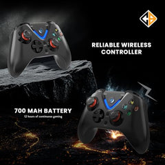 Cosmic Byte ARES Wireless Controller for PC, Hall Effect Joystick & Triggers, Dual Vibration, Backit ABXY Buttons, Turbo, Auto Turbo (White)