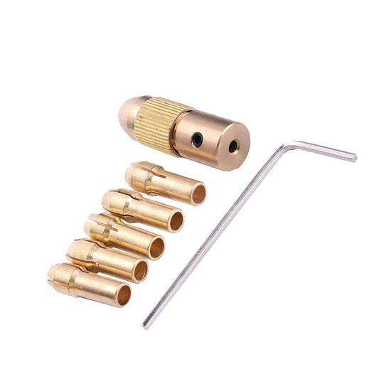 SYGA Mini Drill 3.15mm, 7-Piece 0.5-3mm, 3.17mm Shank Metal Drill Chuck Collet Bits Rotary with Screw