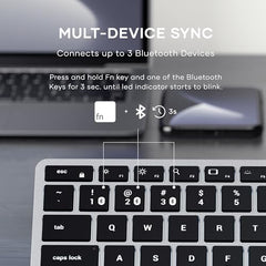 SATECHI Slim X3 Bluetooth Backlit Keyboard with Numeric Keypad – Illuminated Keys & Multi-Device Sync – for M2/ M1 MacBook Pro/Air, M2/ M1 iPad Pro/Air, M2 Mac mini, iMac M1 (Silver)