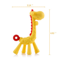 SYGA Safety Giraffe Shape Food Grade Silicone Teething Baby Teething Baby Dental Tooth Care Solid Baby Toys_Green