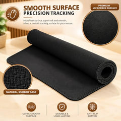 Storite 900x400x2mm Extended Gaming Mouse Pad, Desk Mat, Black | Stitched Embroidery Edges, Water Resistance Coating, Natural Non Slippery Rubber Base, For Laptop/Computer