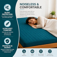La Verne 100% Waterproof Premium Cotton Feel Mattress Protector Queen Size 78 x 60 Inches | Breathable and Hypoallergenic Ultra Soft Fitted Bed Protector Cover