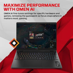 HP Smartchoice HyperX OMEN 15, AMD Ryzen 7 260, 8GB-RTX 5050, 24GB DDR5 (Upgradeable), 1TB SSD, 180Hz, 2.5K, 500 nits, 3ms RT, 15.3''/38.9cm, Win11, Office24, Black, 2.42kg, gb0038AX, AI Gaming Laptop