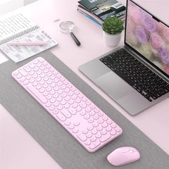 COVEVA Wireless Keyboard and Mouse Combo, 2.4GHz Wireless (Khaki)
