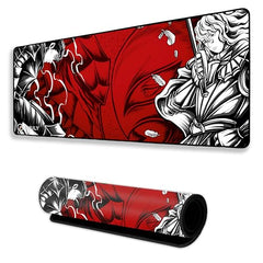 SMULY Gaming Mouse Pad, Large Desk Mat 58.5 x 28 cm, Extended Washable Mousepad, Desk Pad, 2mm Thick Non-Slip Rubber Base, Stitched Edges, Smooth Surface (Multicolour) – Red Hoodie Spider Design