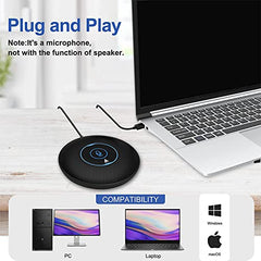 Audio Array Wireless Conference Microphone with Speaker | Bluetooth, USB & 4 Mics | 360° Pickup Upto 4M | Noise Reduction & Enhanced Voice | Portable Speakerphone for Video Calls/Zoom Meeting | AM-W45
