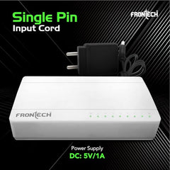 FRONTECH 8 Port Gigabit Ethernet Switch | 10/100/1000Mbps | Plug & Play LAN Hub for Router, Computer, Gaming Console, Printer & IP Camera | Wall Mountable | Hi-Speed Network Switch (NC-0052)