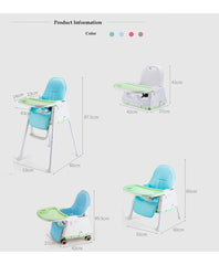 SYGA High Chair for Baby Kids,Safety Toddler Feeding Booster Seat Dining Table Chair with Wheel and Cushion(Green)