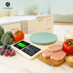 HomeBasic Digital Kitchen Weighing Scale 10kg |Food Weighing Machine, Weight Scale for Food, 1g Accuracy, Multi-Unit (g, oz), Tare Function, Waterproof Platform for Cooking, Baking & Diet (Beige+Grey)