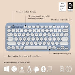 Logitech Pebble 2 Combo, Wireless Keyboard and Mouse, Quiet and Portable, Customisable, Logi Bolt, Bluetooth, Easy-Switch for Windows, macOS, iPadOS, Chrome -