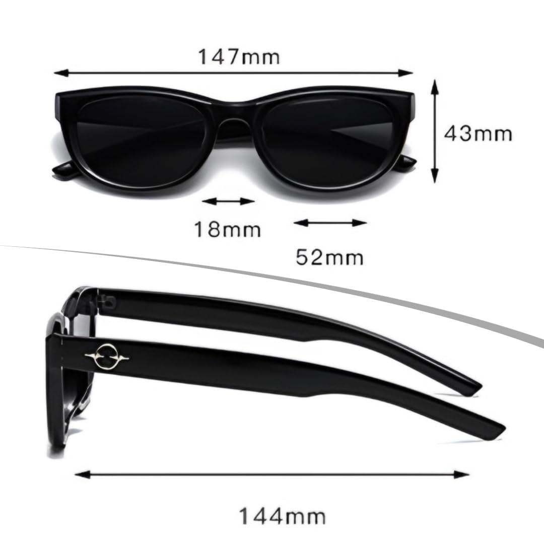 SYGA Style Retro Cat-Eye Sunglasses For Women, Anti-UV Sunglasses Women's Personality Glasses (Black)