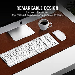 DailyObjects Combo Super Smooth Vegan Leather Reversible, Anti Slip, Water Resistent Felt Turf 2.0 Desk Mat | Vegan Leather Black Desk Tray Organiser - Set of 2