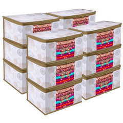 Kuber Industries Clothes Organizer For Wardrobe (Pack of 3 Each) 2-in-1 Combo Storage Organizer For Saree and Blouse - Dress Organizer For Wardrobe - Saree Covers With Zip (Maroon)