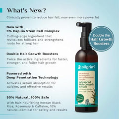 Pilgrim Advanced Hair Growth Serum with 3% Redensyl & 4% AnaGain -100ml | New Hair Growth in 28 Days, Korean Black Rice, Rosemary, Reduce Hair Fall, Hair Regrowth, Increase Hair Density, Thicker Hair