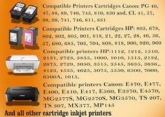 CANOFF Refill Ink for use All Inkjet, deskjet, officejet Printers and Cartringes for Hp priner cartridges &Canon Printer cartridges- 100ml Bottle (5ink,1Sy,1Tool Kit Set,4hand Gloves,2Teasue Paper)