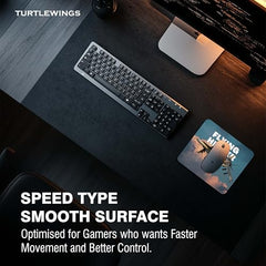 TURTLEWINGS | Mousepad | Inspirational Quote Mousepad – 22x18 cm, 3mm Thick | Abstract Design Non-Slip Rubber Base | Office, Study & Gaming Use | Premium Smooth Surface 3