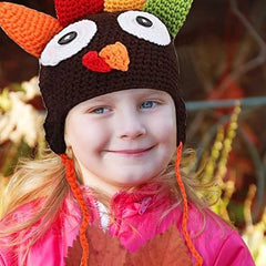 MOMISY Turkey Crown Big Eyes Cartoon Cap Newborn Baby Photography Shoot Props Costumes - 0 To 6 Months (Brown)