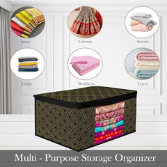 Kuber Industries Clothes Organizer For Wardrobe (Pack of 3 Each) 2-in-1 Combo Storage Organizer For Saree and Blouse - Dress Organizer For Wardrobe - Saree Covers With Zip (Maroon)