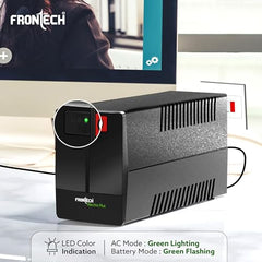 FRONTECH UPS Force Static Converter - 600VA/360W | 12V/7Ah Lead Acid Battery, Maintenance Free Battery, LED Indicator, Power Backup & Protection for Home/Office PC and Desktop (2569 - Black)