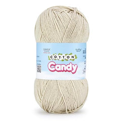Ganga Acrowools Cotton Candy Yarn – Soft Premium Cotton Blend Wool for Knitting & Crochet | Lightweight, Smooth Texture, Pastel Shades, 100gm Ball (CCY006 -White)