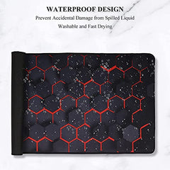 INOVERA Anti-Slip Gaming Mouse Pad | Shortcut Keys Rubber Stitched Mat |Desk Accessories for Laptop, Computer Home, Office (Black, 800L x 300B mm)