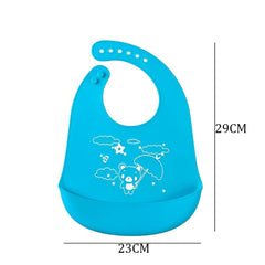 SYGA Waterproof Silicone Bibs with Crumb Catcher Bibs Adjustable For 0-6 Years Unisex Baby- Pack of 3(Color May Vary)